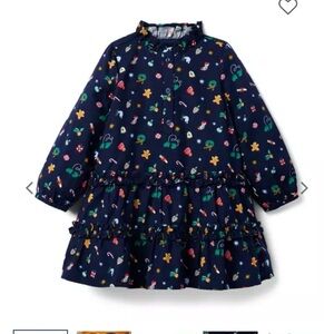 Janie and Jack Floral Navy Long Sleeve Dress